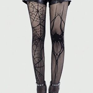 Spider Web Patterned Tights